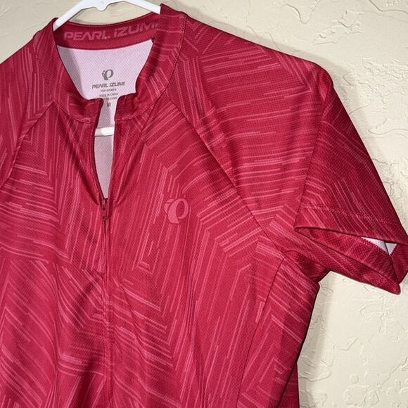 Pearl Izumi women’s pink zipper front bike short sleeve shirt - Picture 2 of 7